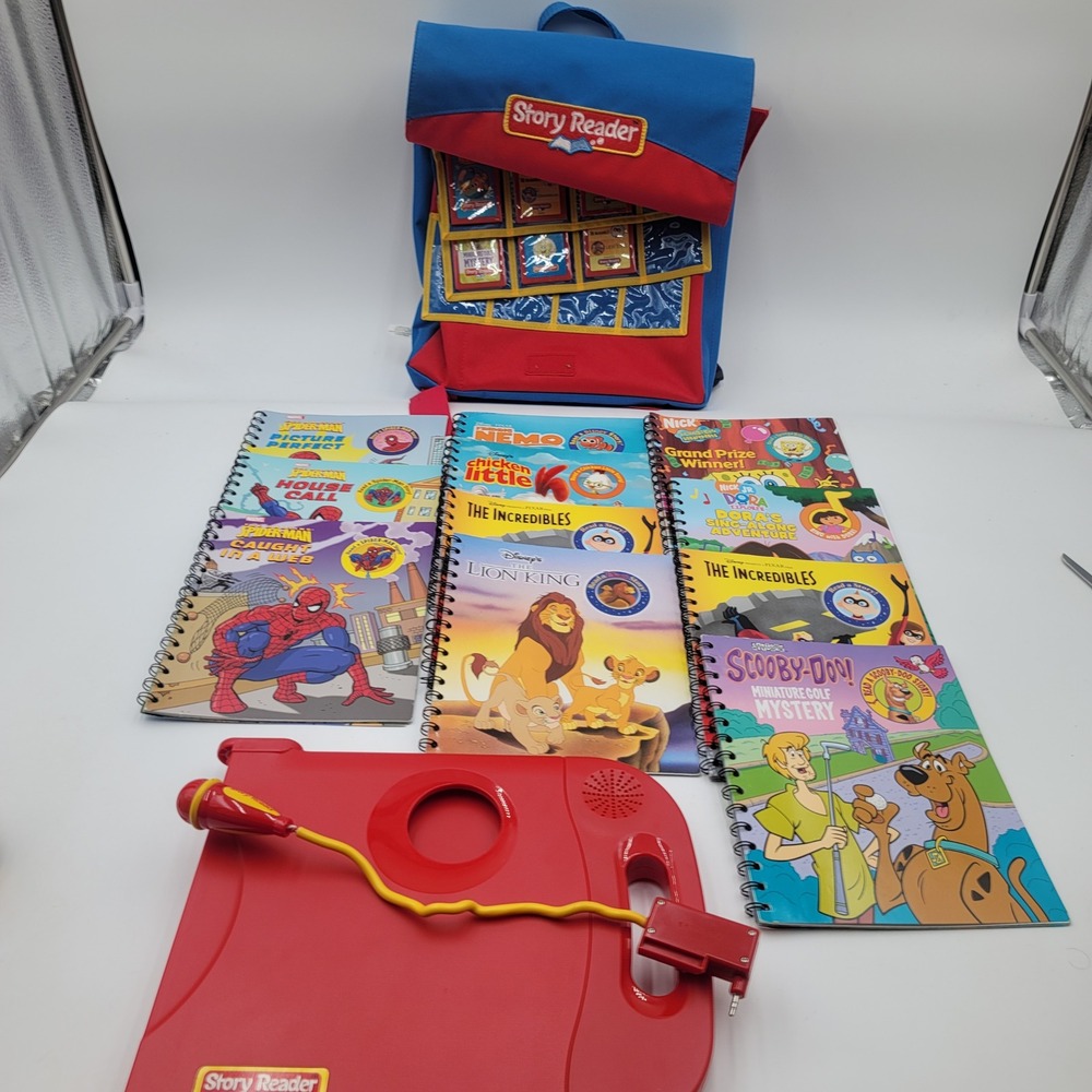 Story‎ Reader Book System Bundle 10 Books Cartridges Backpack Disney Marvel Nick